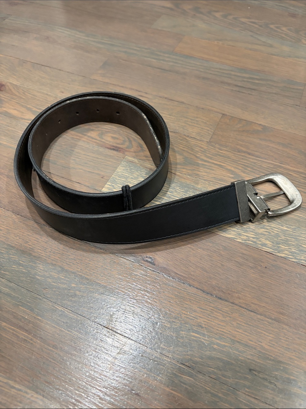 Reversible Women's Belt with Silver Buckle